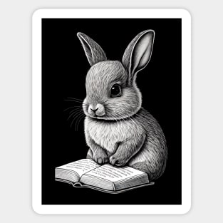 Bunny Lover, Easter Rabbit, Bunny Book Reading Sticker